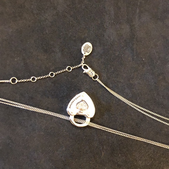 VINTAGE 2000 JUICY COUTURE SILVER HEART KEY PADLOCK PENDANT NECKLACE . - Picture 10 of 10